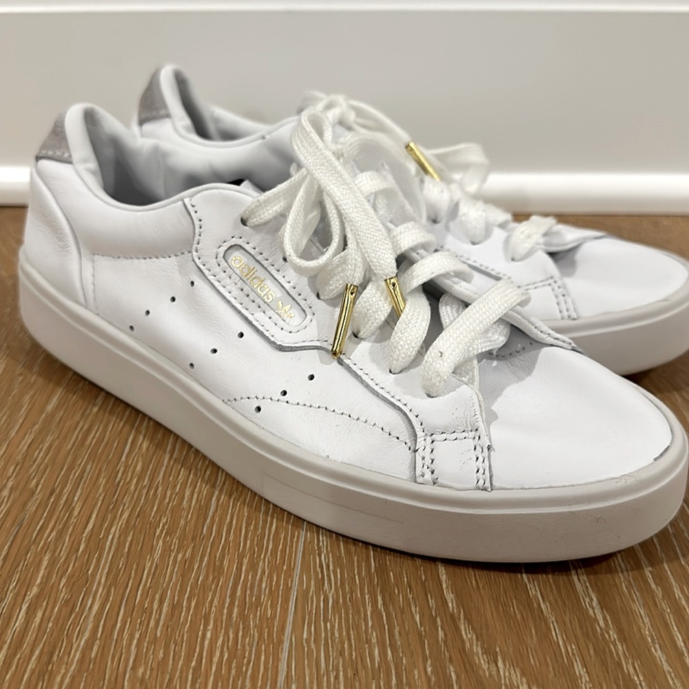 Adidas white sneakers